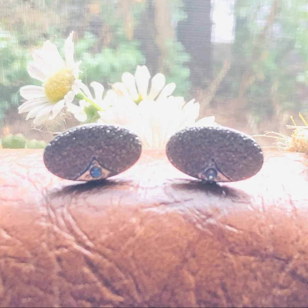 Vintage silver plated clear rhinestone accent cuff links
